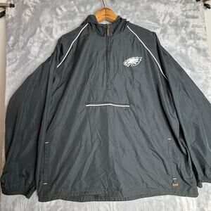 Reebok NFL Philadelphia Eagles Pullover Windbreaker Hooded Jacket Mens XL